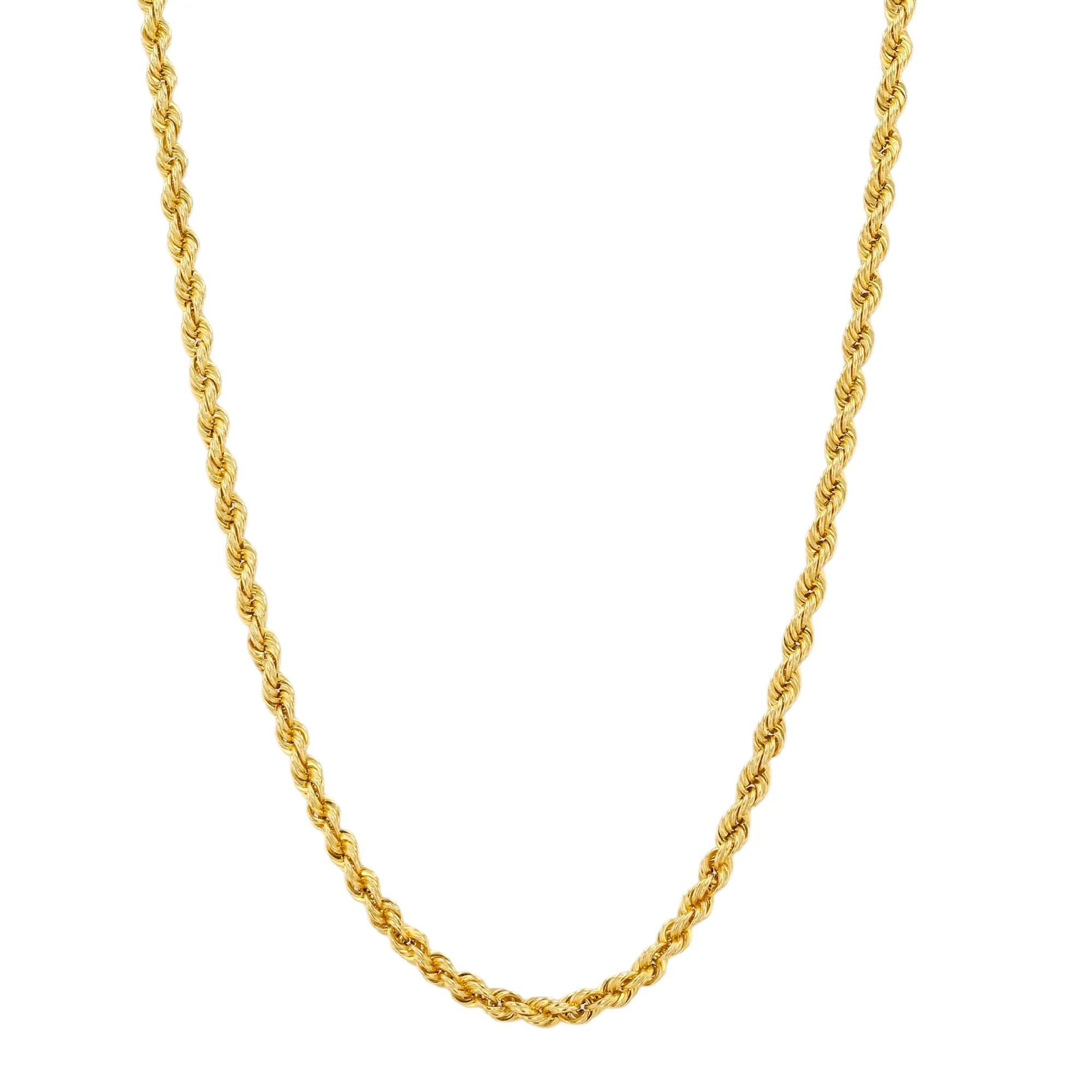 10K yellow gold rope 3mm*16 choker-225321