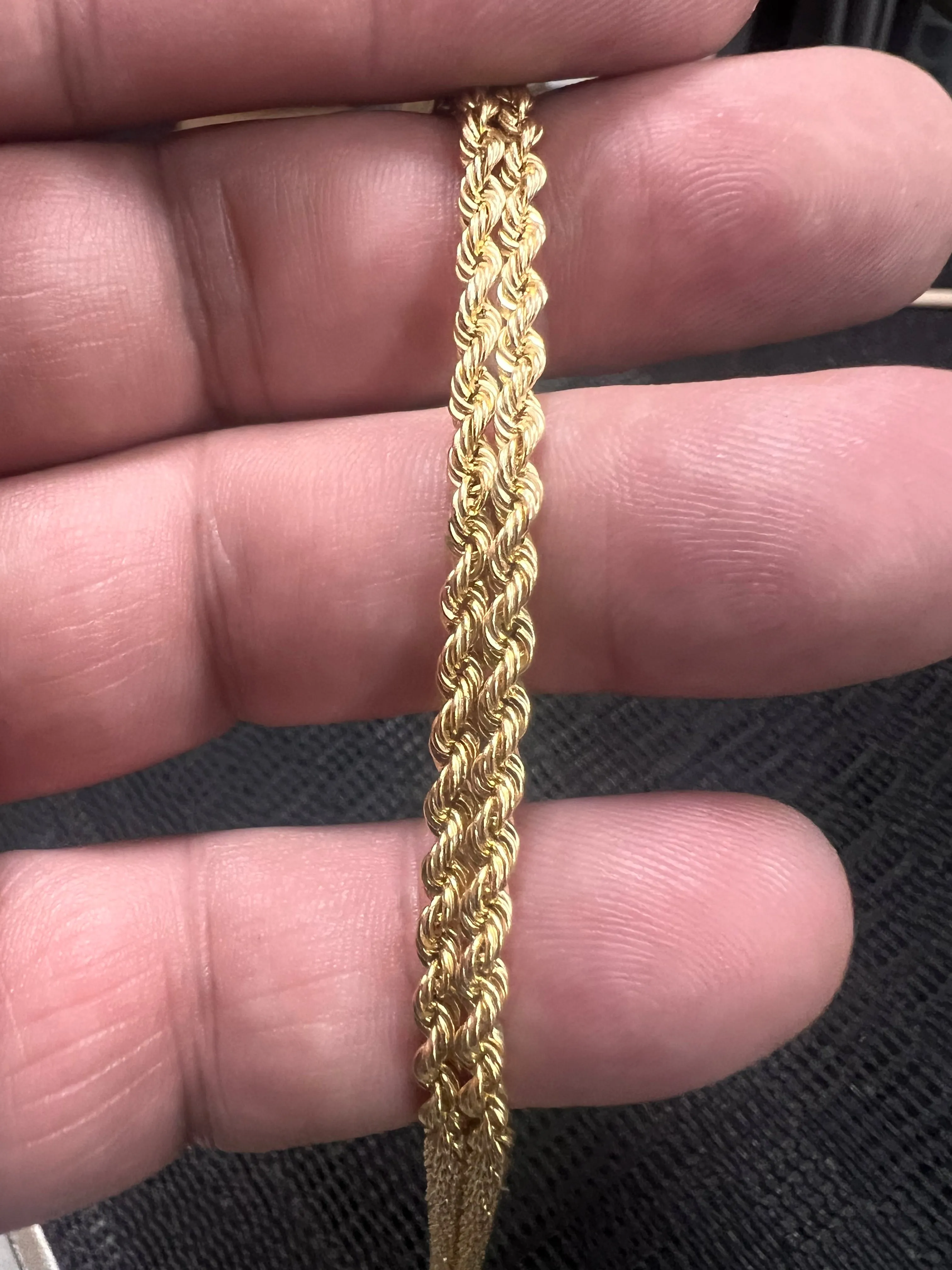 10K yellow gold rope 3mm*16 choker-225321