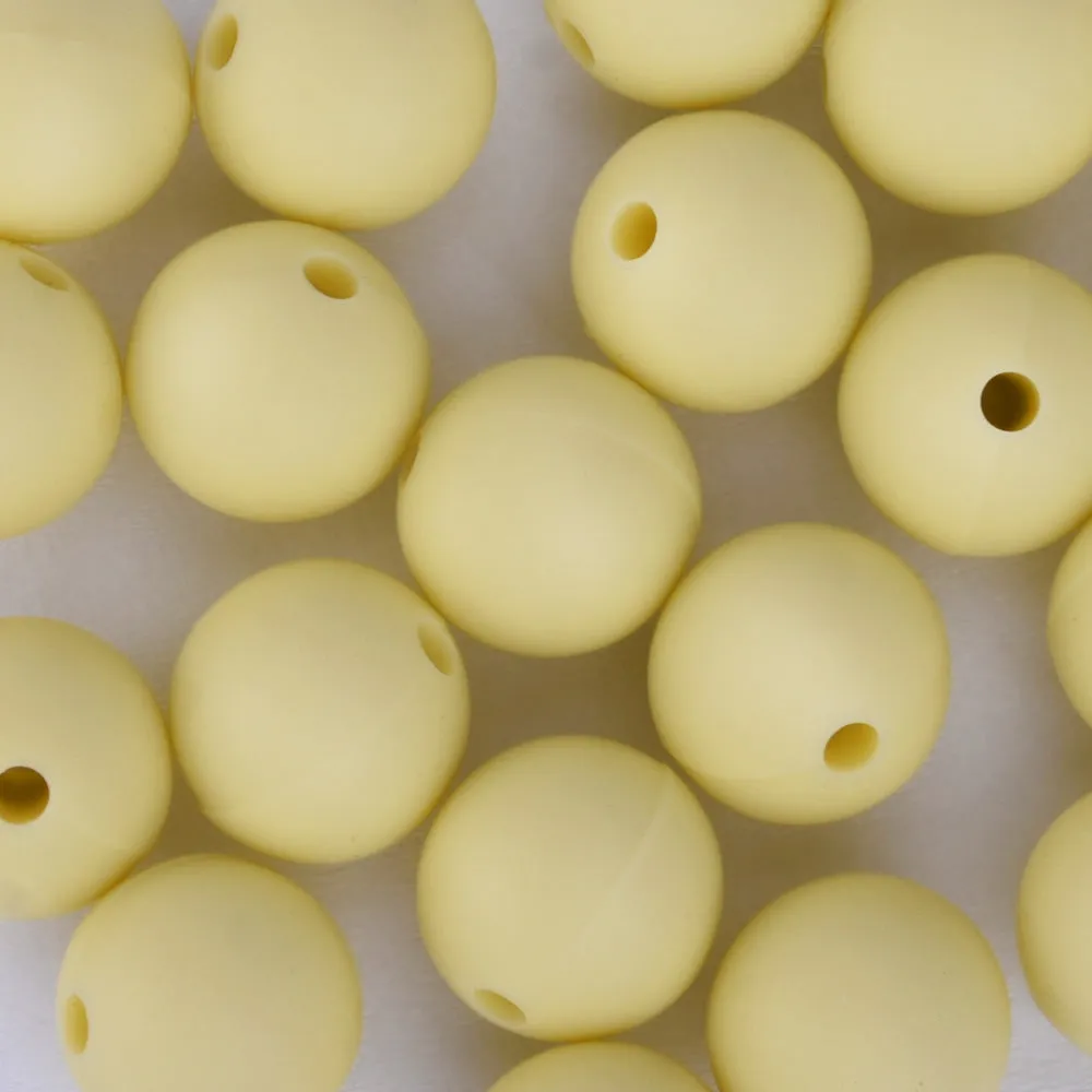 10mm Bulk Round Silicone Beads Food grade silicone sensory beads Baby Shower Gift Silicone Loose Beads Beige 20pcs