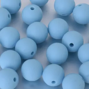 10mm Bulk Round Silicone Beads Food grade silicone sensory beads Baby Shower Gift Silicone Loose Beads blue 20pcs