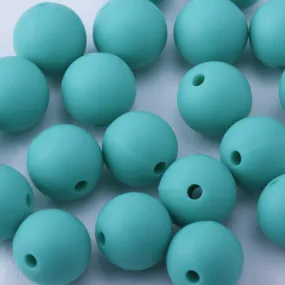 10mm Bulk Round Silicone Beads Food grade silicone sensory beads Baby Shower Gift Silicone Loose Beads dark blue 20pcs