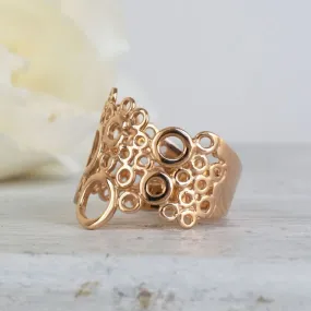 14K Rose Gold Circles Ring