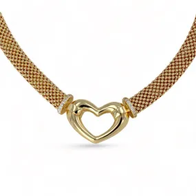 14K Yellow gold fancy heart necklace-225771