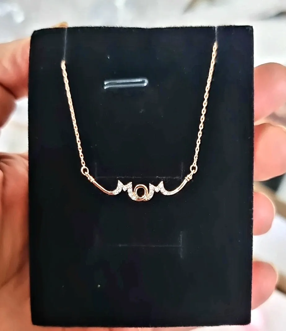 18K Rose gold plated Mom necklace