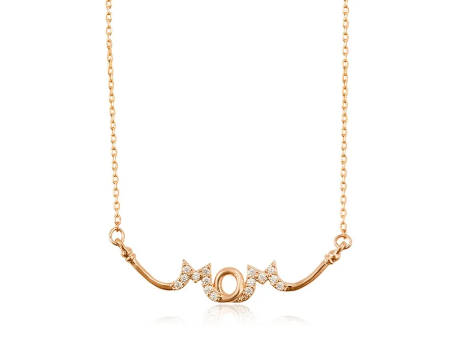 18K Rose gold plated Mom necklace