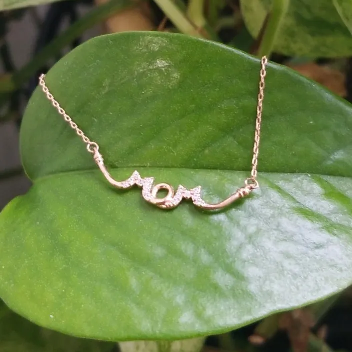 18K Rose gold plated Mom necklace