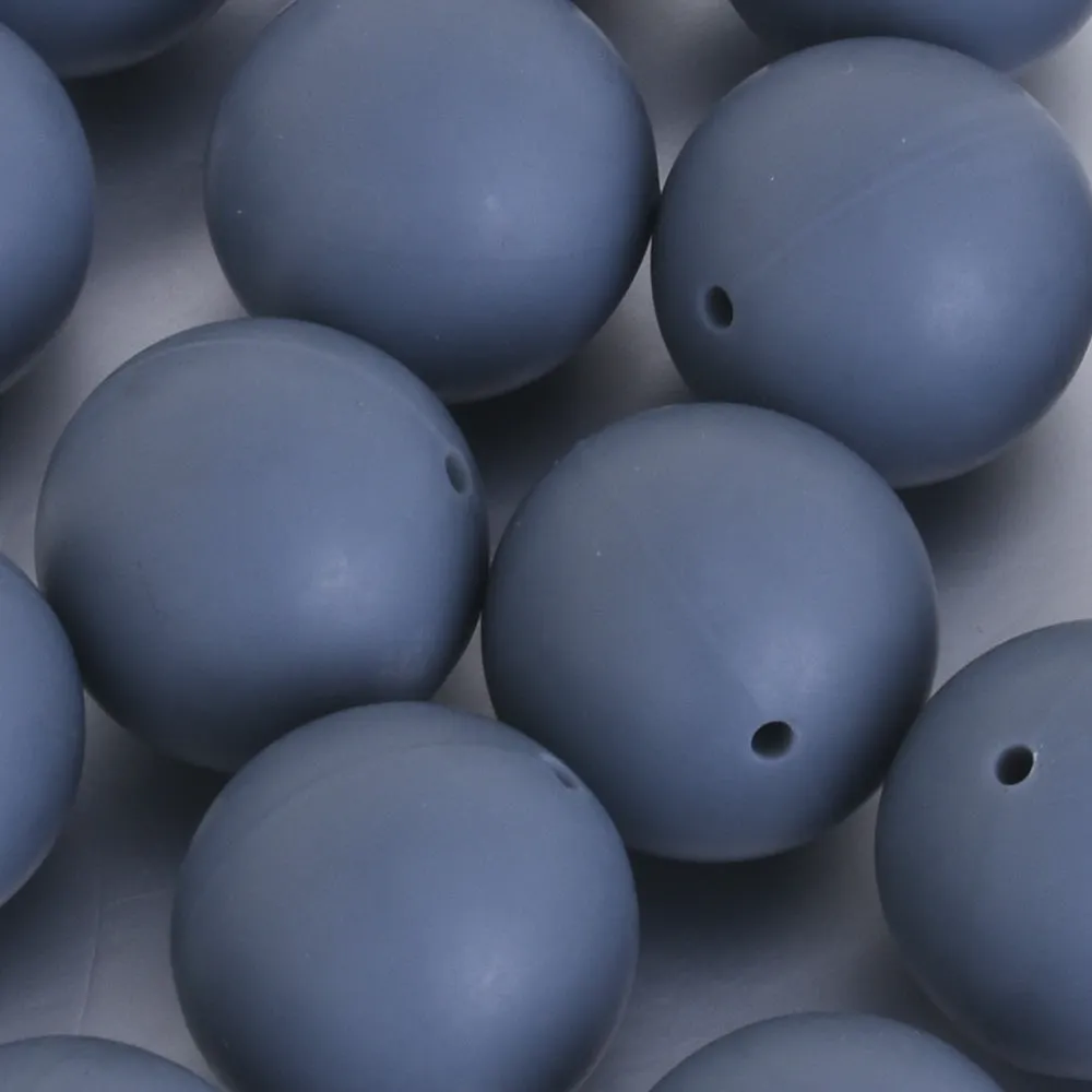 20mm Round Silicone Beads for Jewellery bpa free beads Food grade silicone sensory beads Safe Supplies gray 10pcs