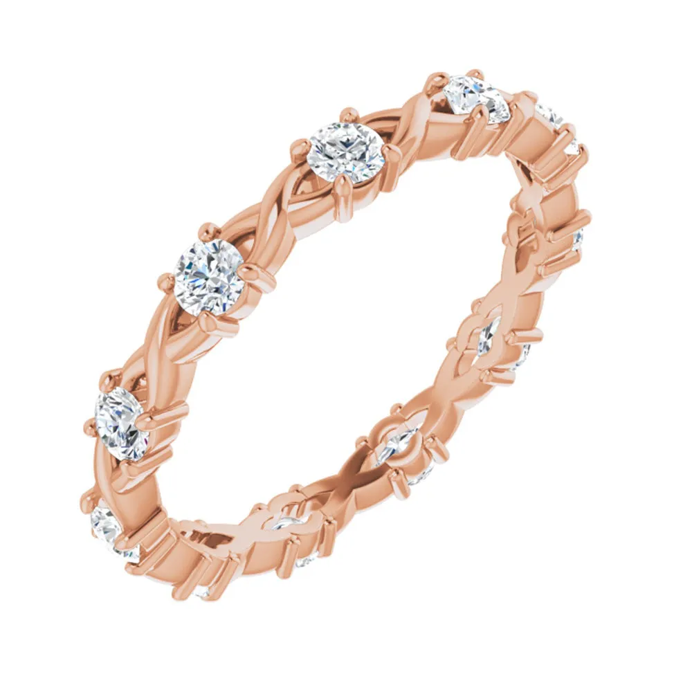 2mm 14K Rose Gold 3/8 CTW Diamond Eternity Band