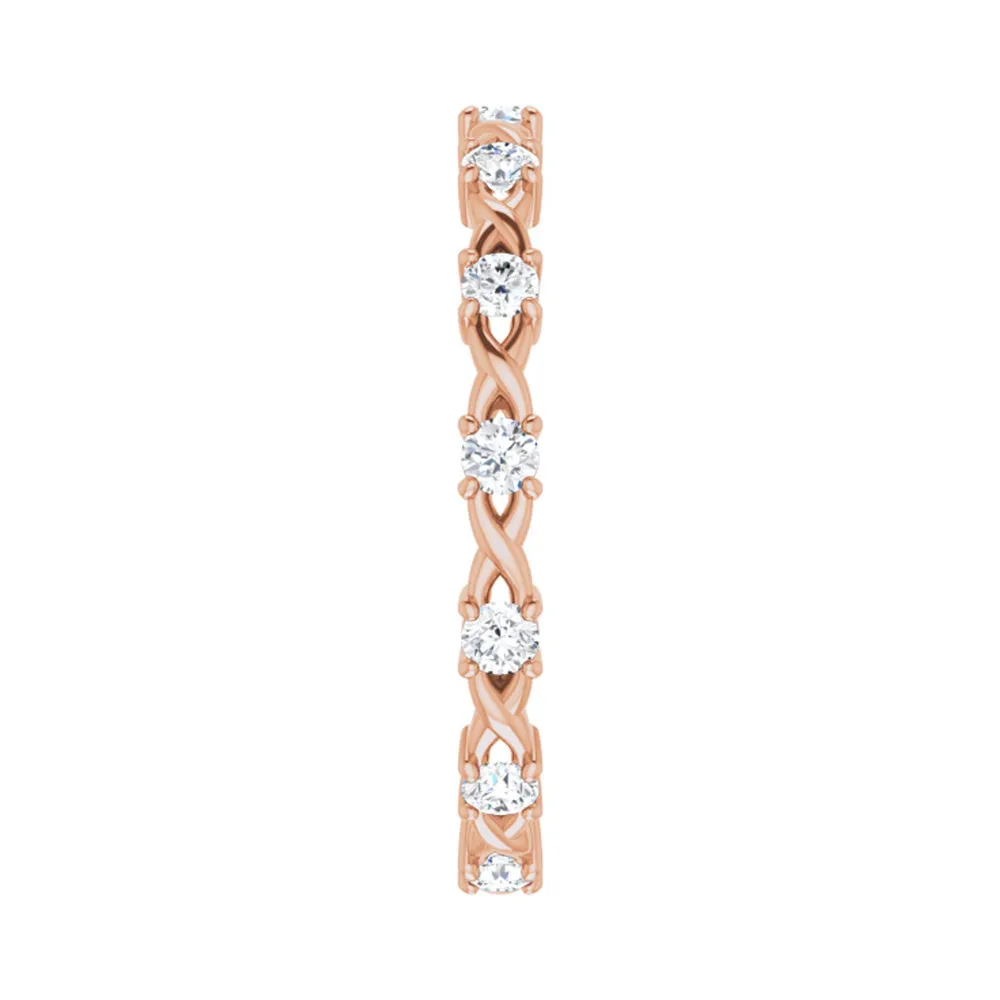 2mm 14K Rose Gold 3/8 CTW Diamond Eternity Band