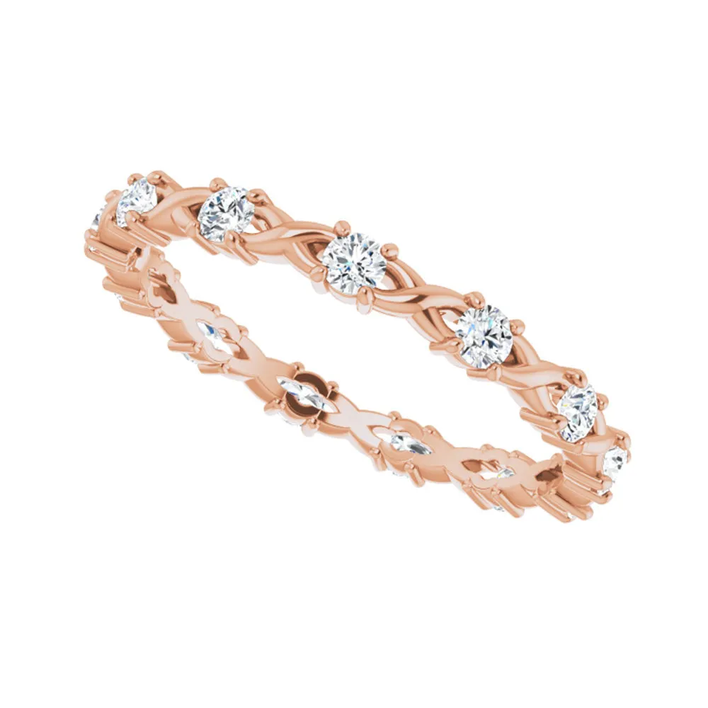 2mm 14K Rose Gold 3/8 CTW Diamond Eternity Band