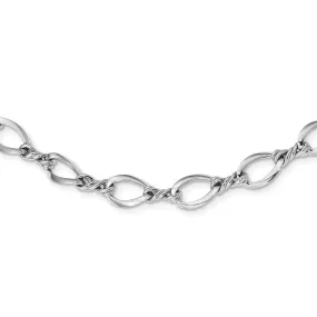 8.25mm 14K Yellow or White Gold Fancy Open Link Chain Necklace, 18 In