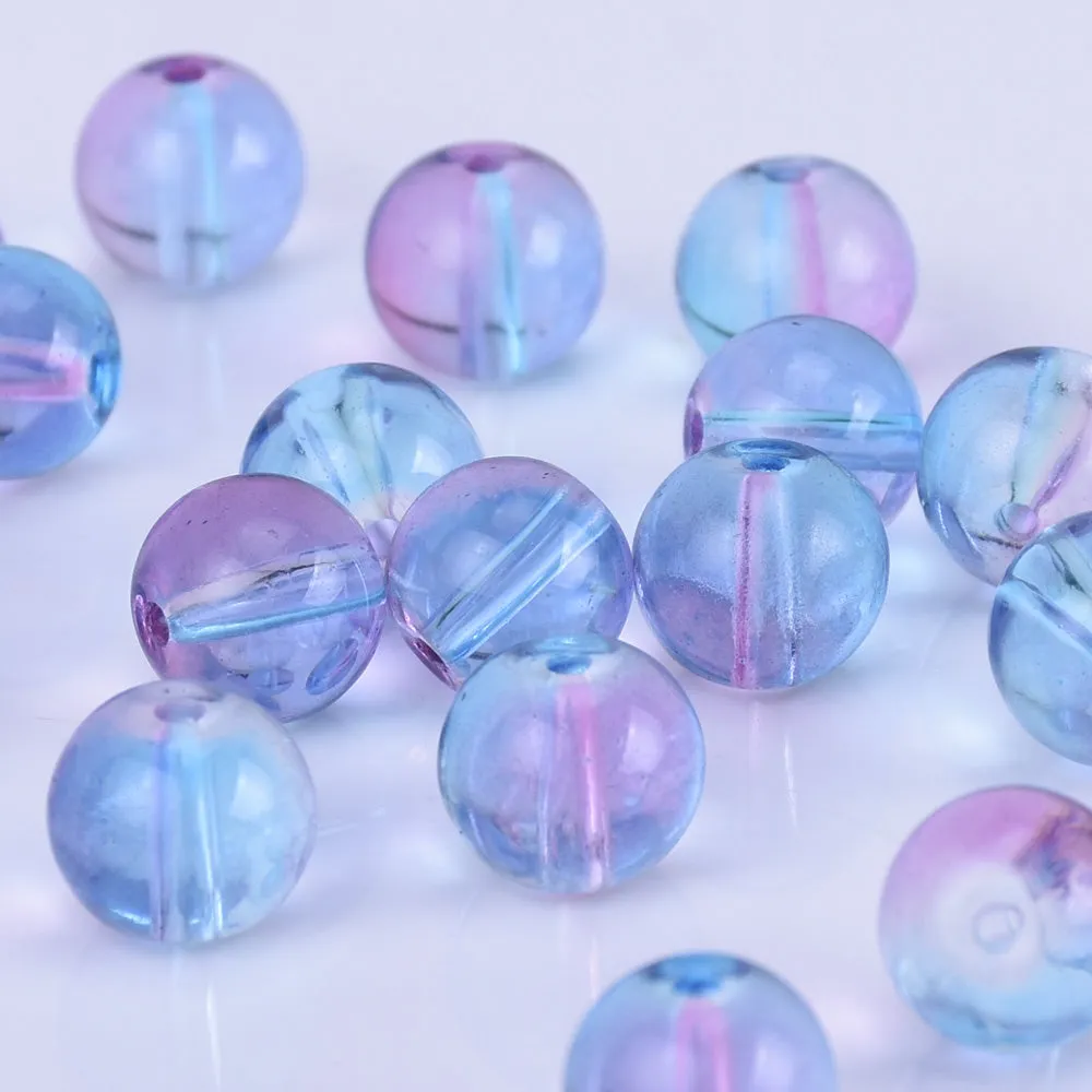 8mm Czech glass round Beads Glass Ball Beads Seed Beads Jewelry Making Beading Supplies Blue and red wine 50pcs