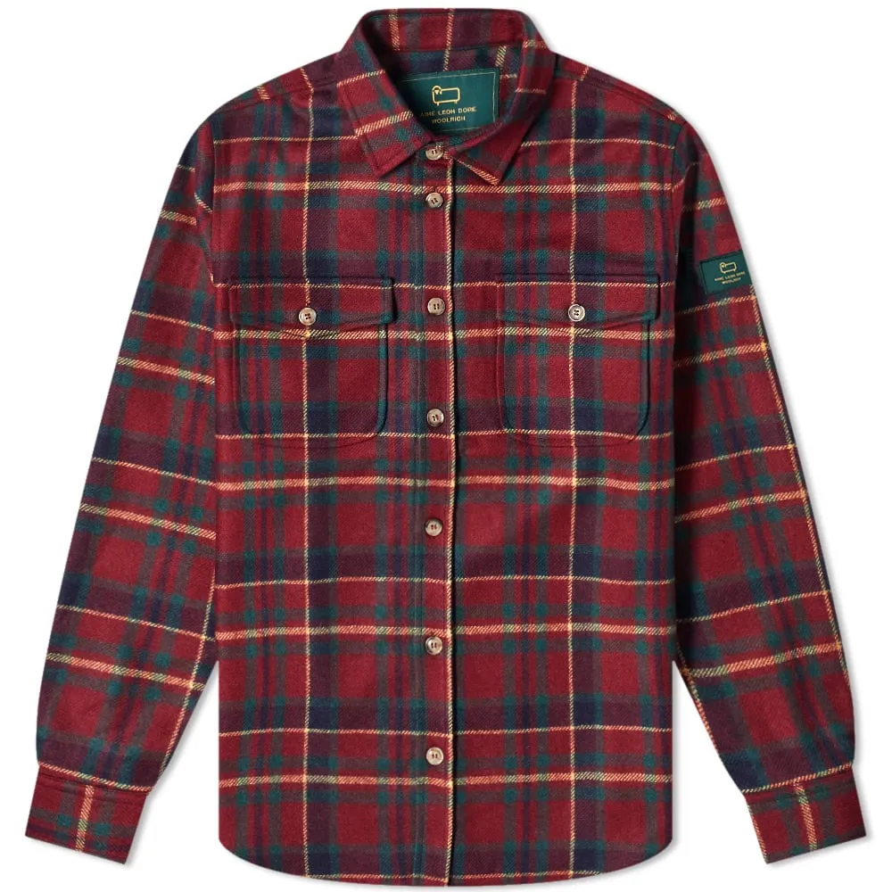 Aimé Leon Dore x Woolrich Plaid Button Shirt Red Wine Plaid