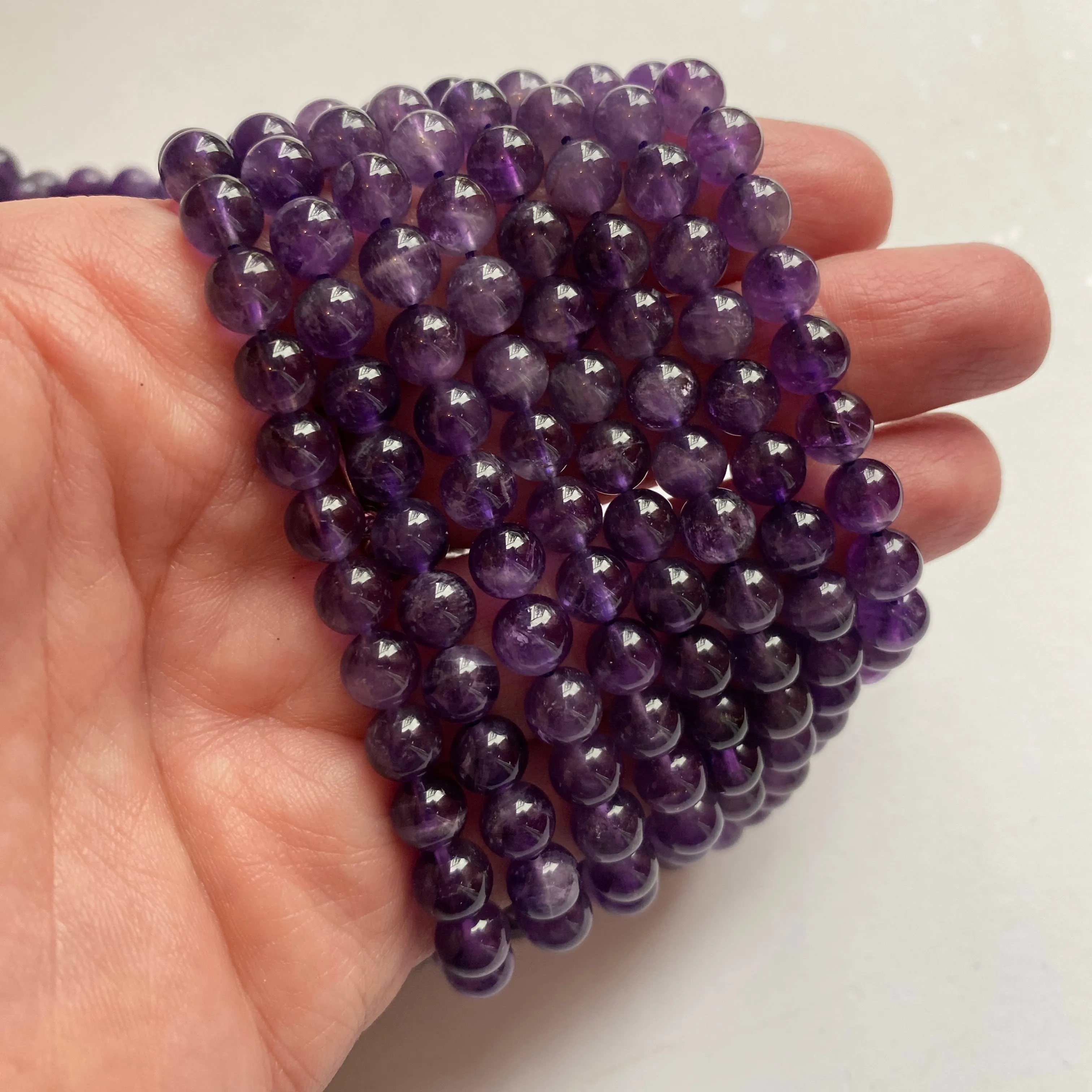 Amethyst Smooth Round Beads (A Grade)