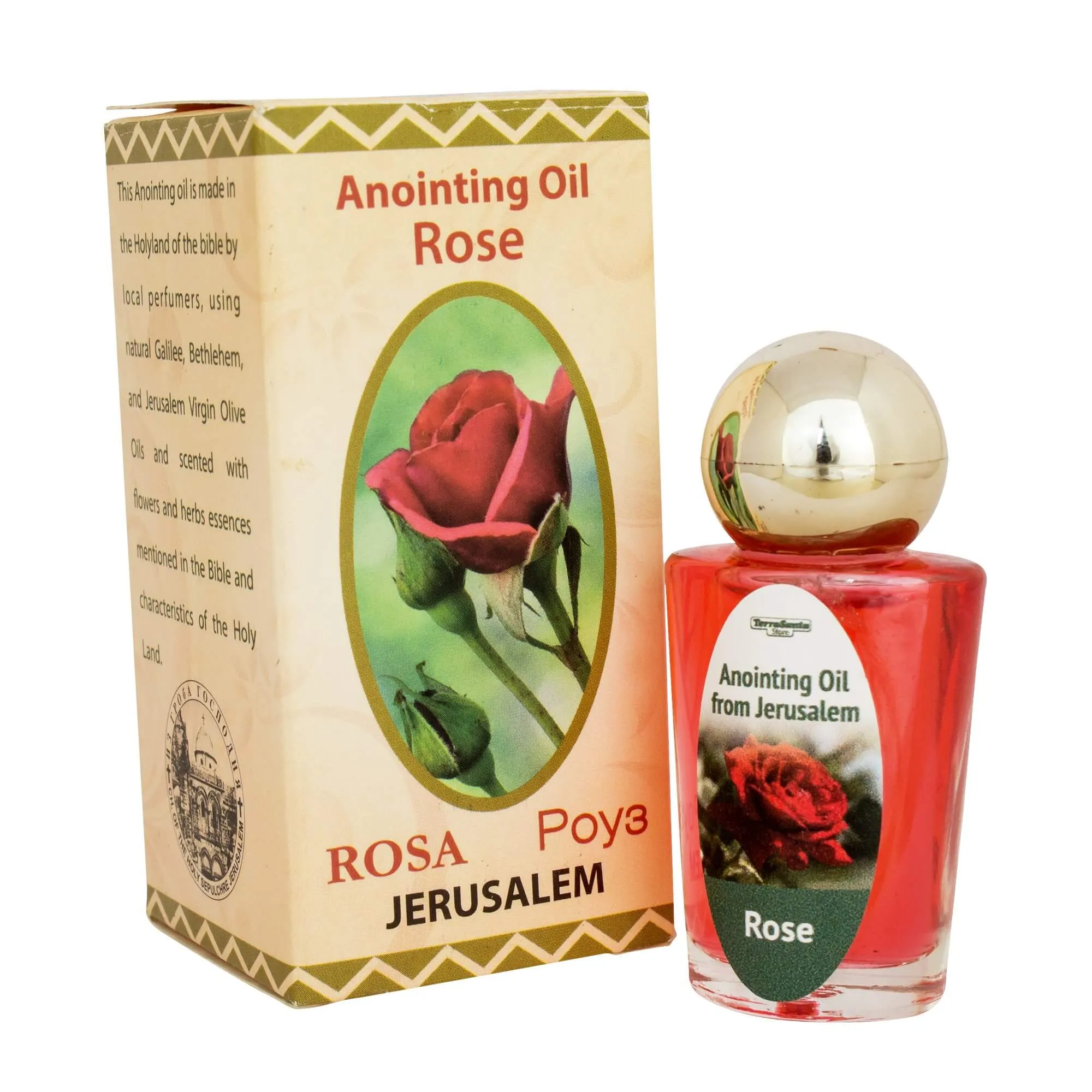 Anointing Oil Rose from Holy Land Blessed in Jerusalem by Terra Santa 0,6 fl.oz (20 ml)