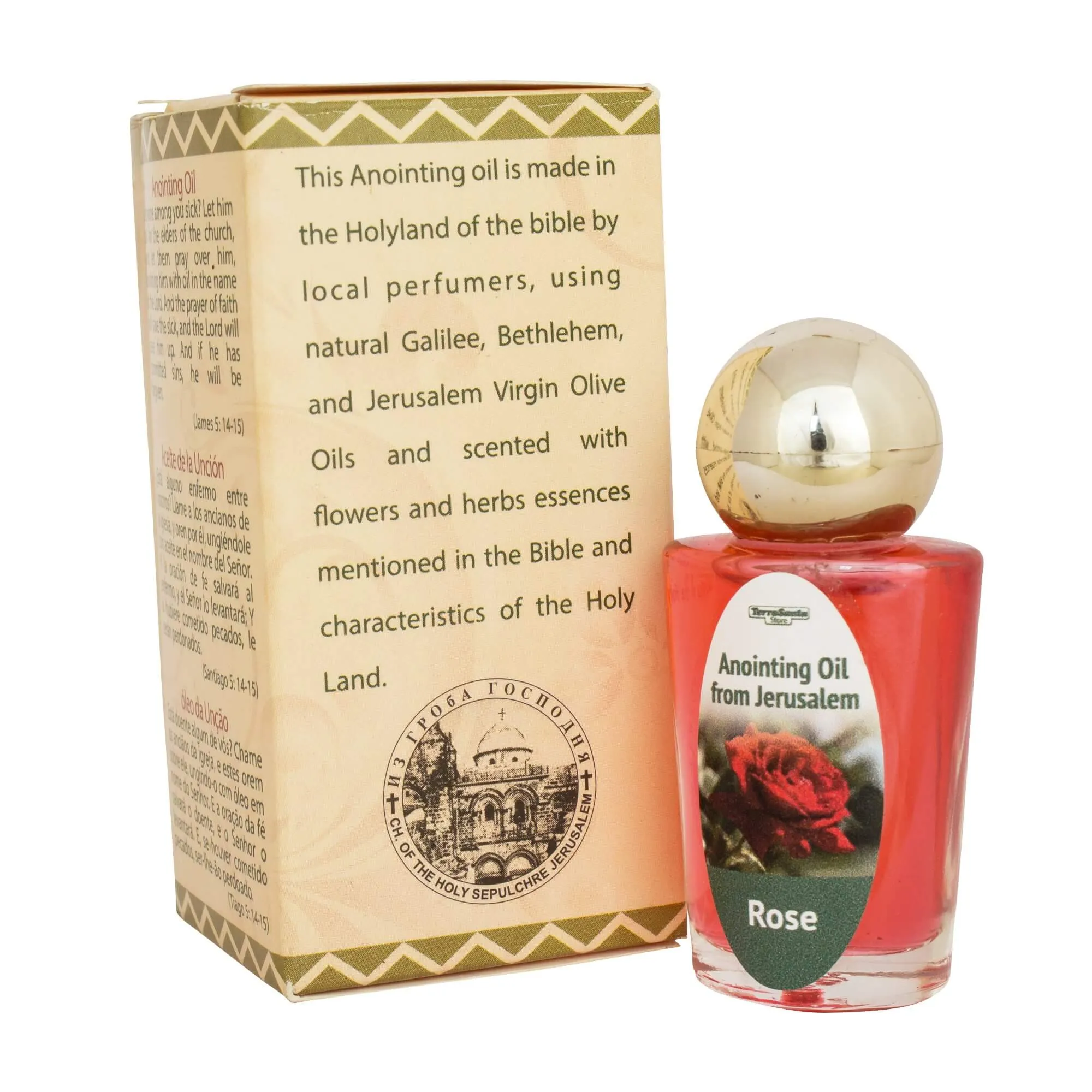 Anointing Oil Rose from Holy Land Blessed in Jerusalem by Terra Santa 0,6 fl.oz (20 ml)