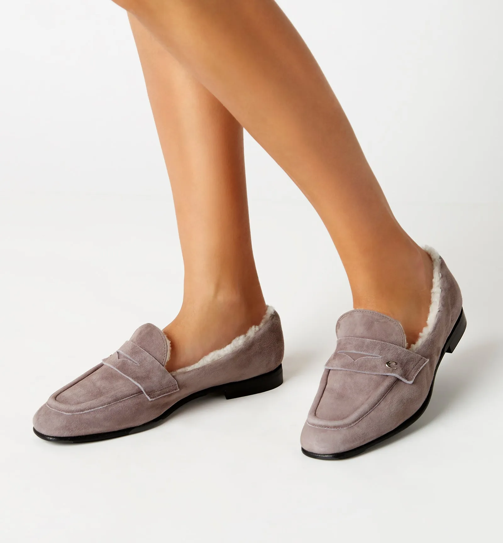 ARWAN SHEARLING-LINED SUEDE LOAFER