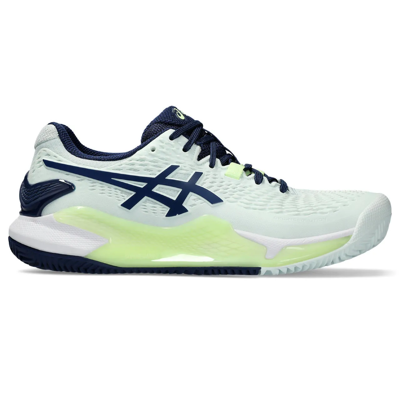 Asics Tennisschoen Gel Resolution 9 Clay Dames Groen Navy