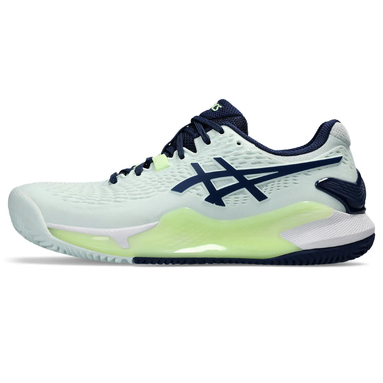 Asics Tennisschoen Gel Resolution 9 Clay Dames Groen Navy