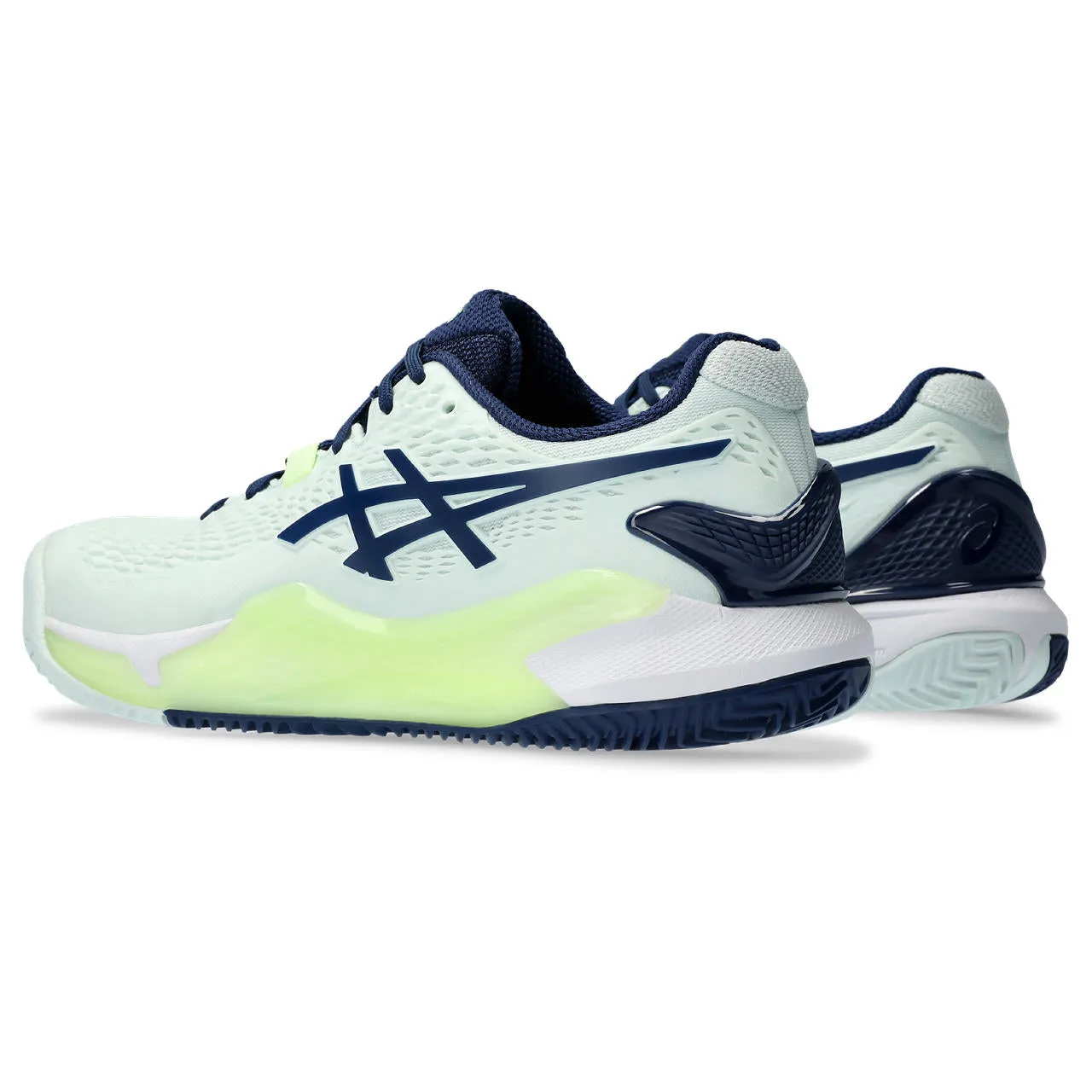 Asics Tennisschoen Gel Resolution 9 Clay Dames Groen Navy