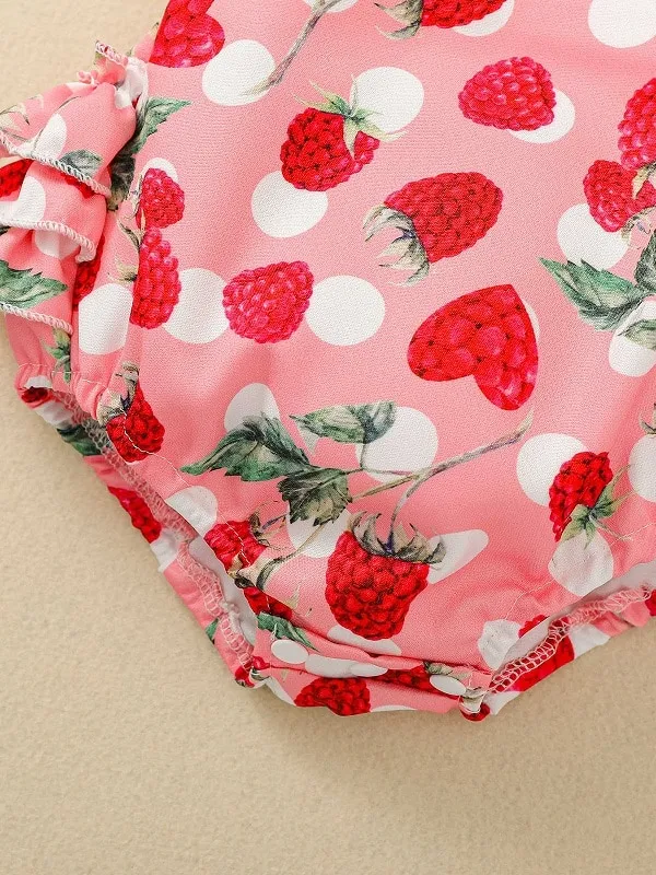 Baby Strawberry Ruffle Bum Onesie