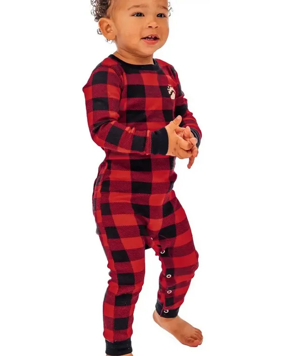 Bear Cheeks Infant Plaid Onesie Flapjack