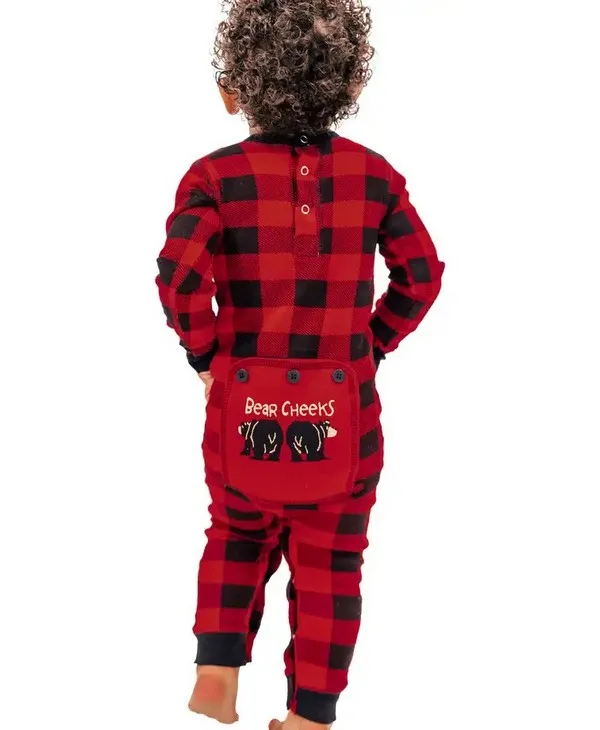 Bear Cheeks Infant Plaid Onesie Flapjack