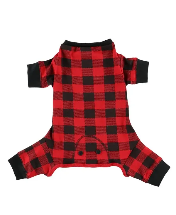 Bear Cheeks Plaid Dog Onesie Flapjack