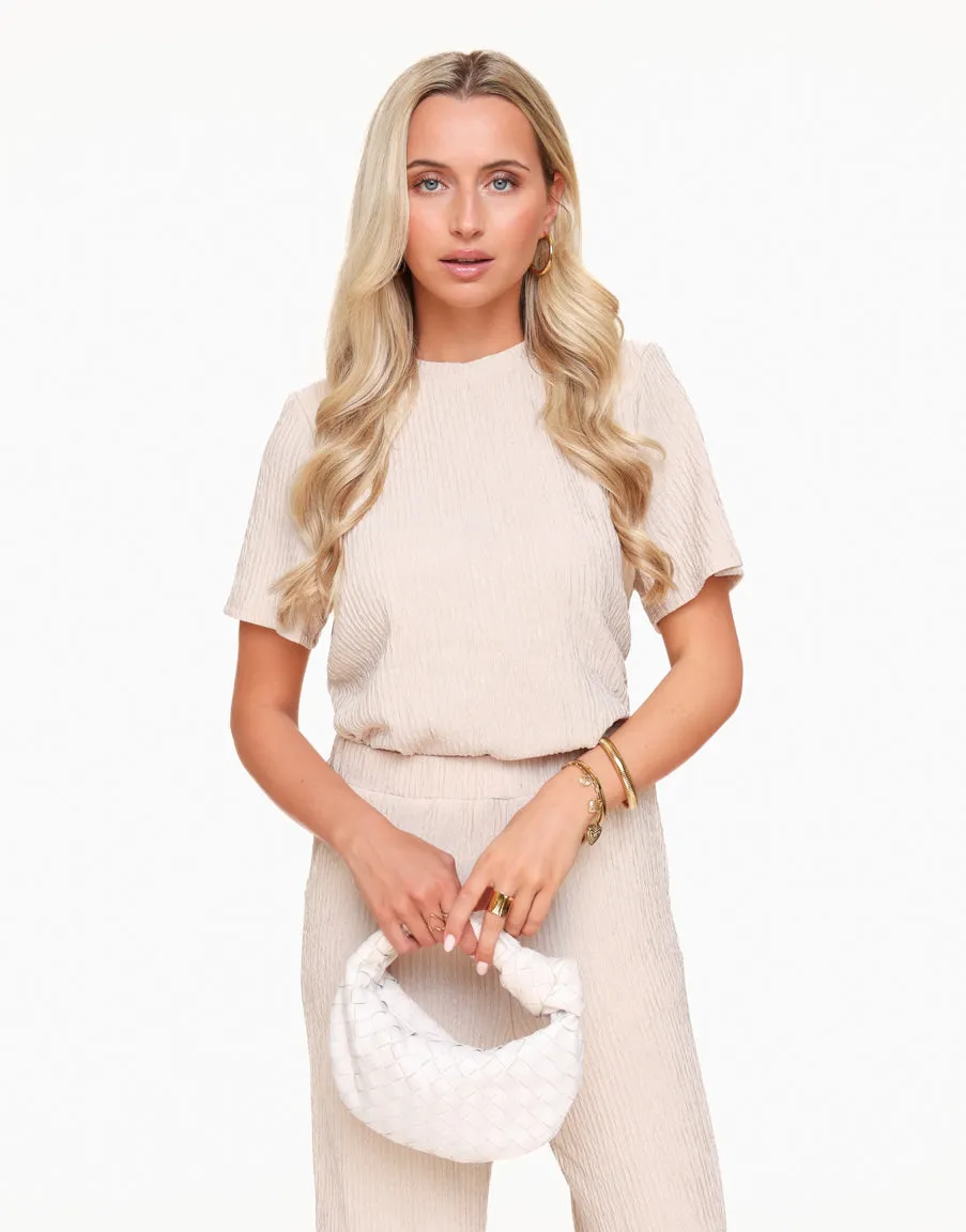 Beige Plisse - Top