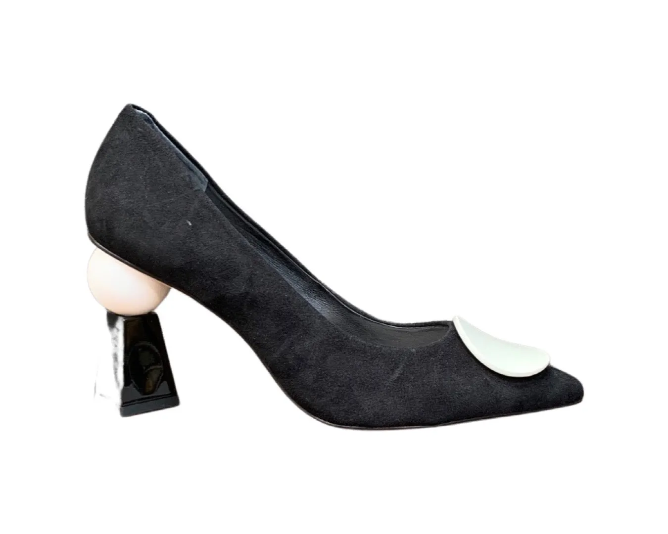 Bel Black And White Suede Pump