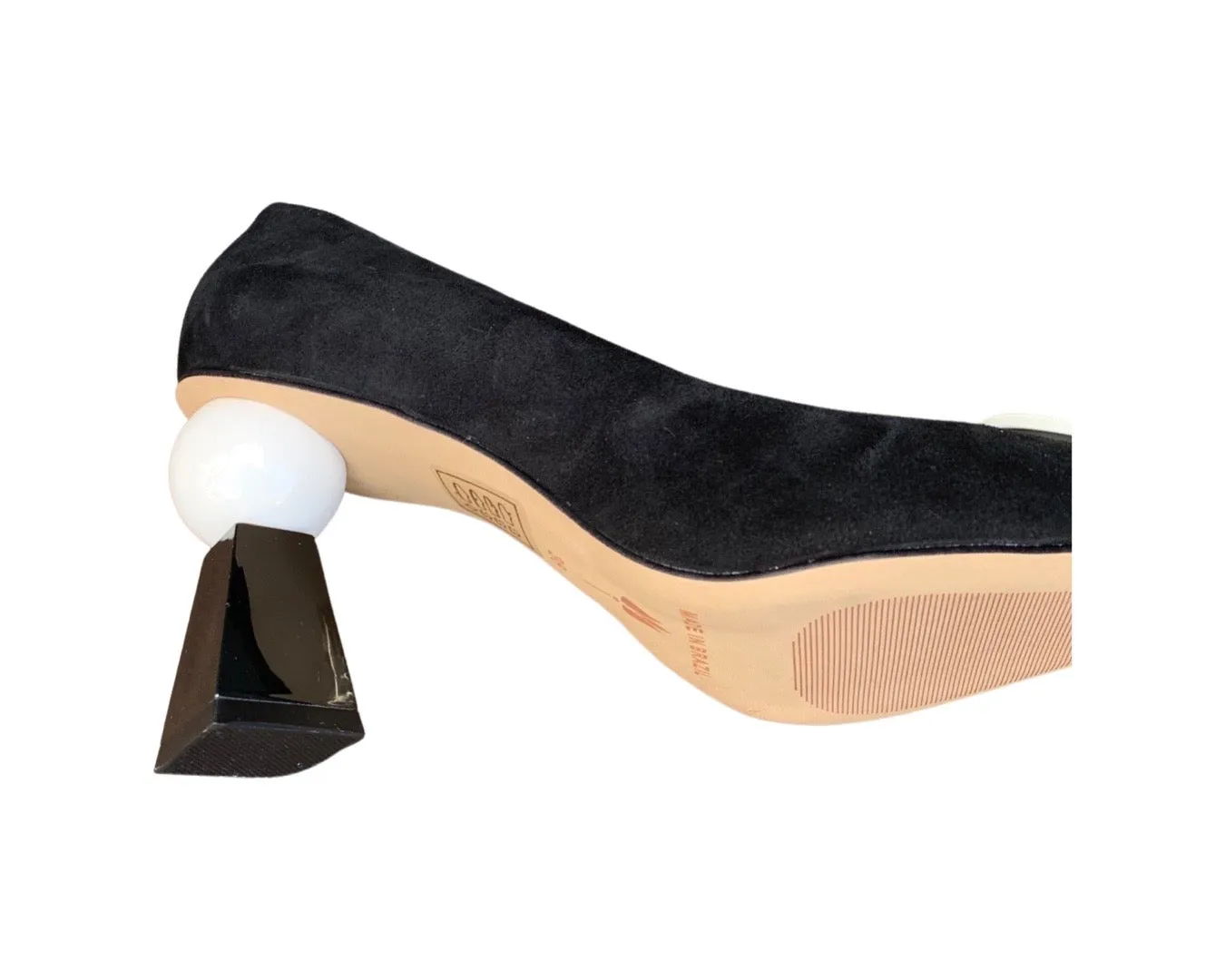 Bel Black And White Suede Pump