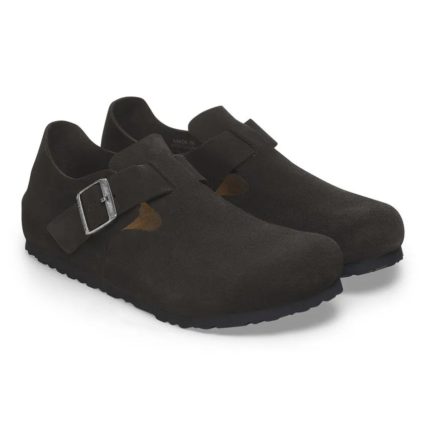 Birkenstock London Black Suede Med/Narrow Width