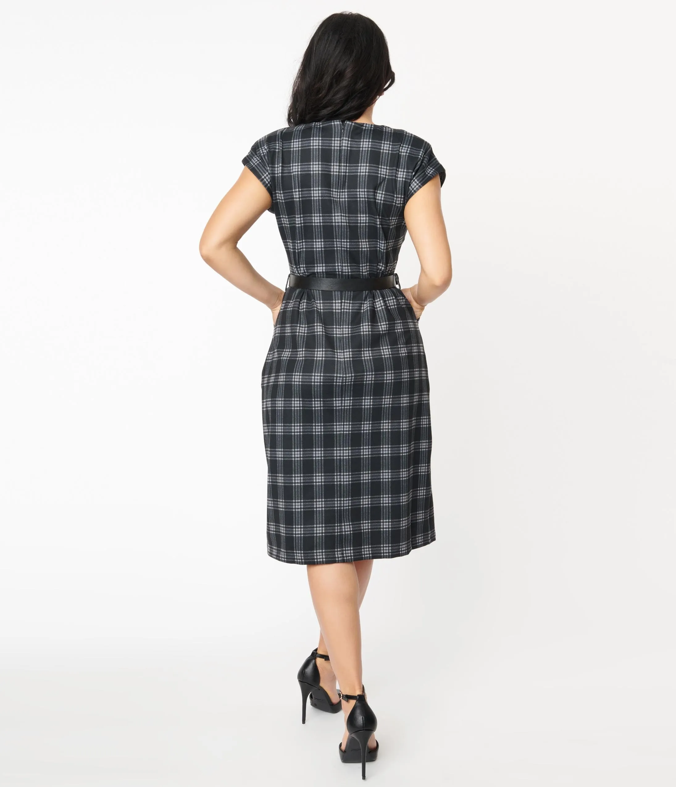 Black Plaid Celine Dress