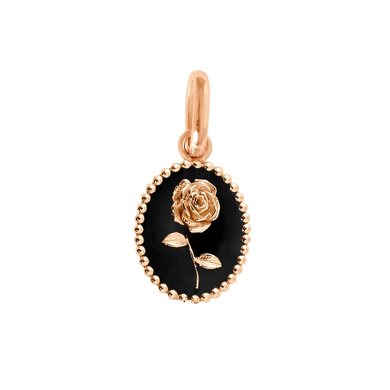 Black Rose Pendant, Rose Gold