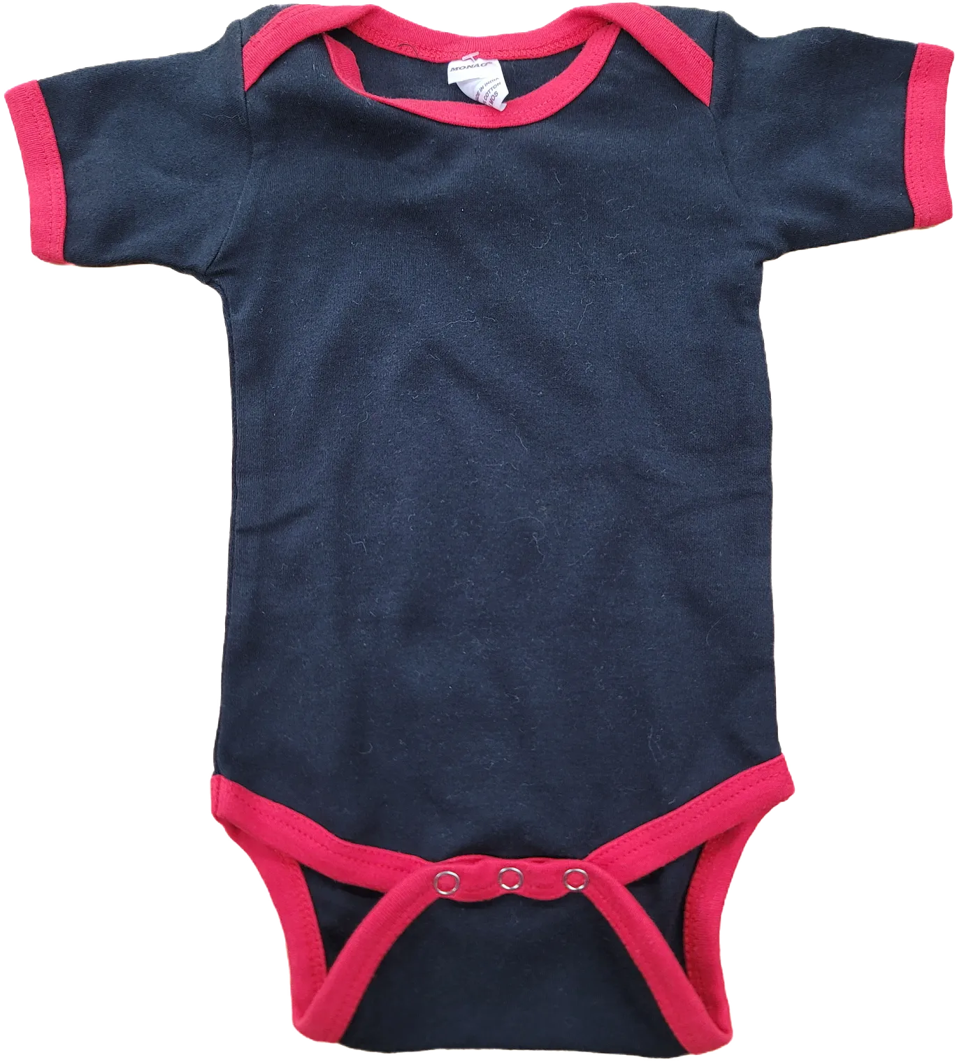 Blank Onesie-Black/Red Piping