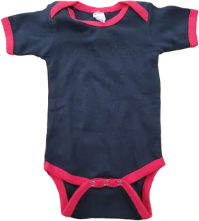 Blank Onesie-Black/Red Piping