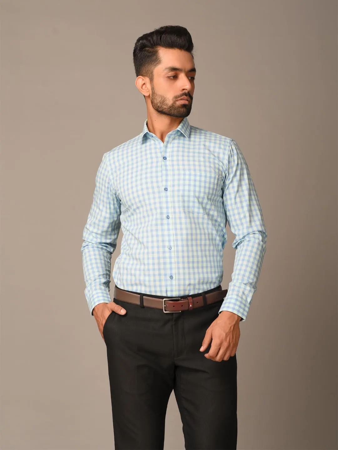 Blue Glen Plaid Checks Shirt