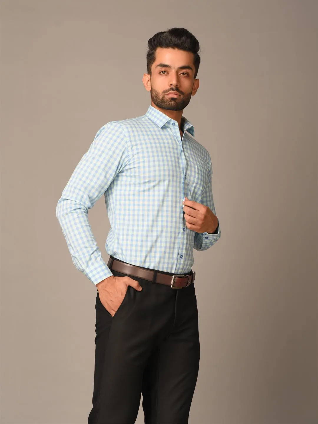 Blue Glen Plaid Checks Shirt