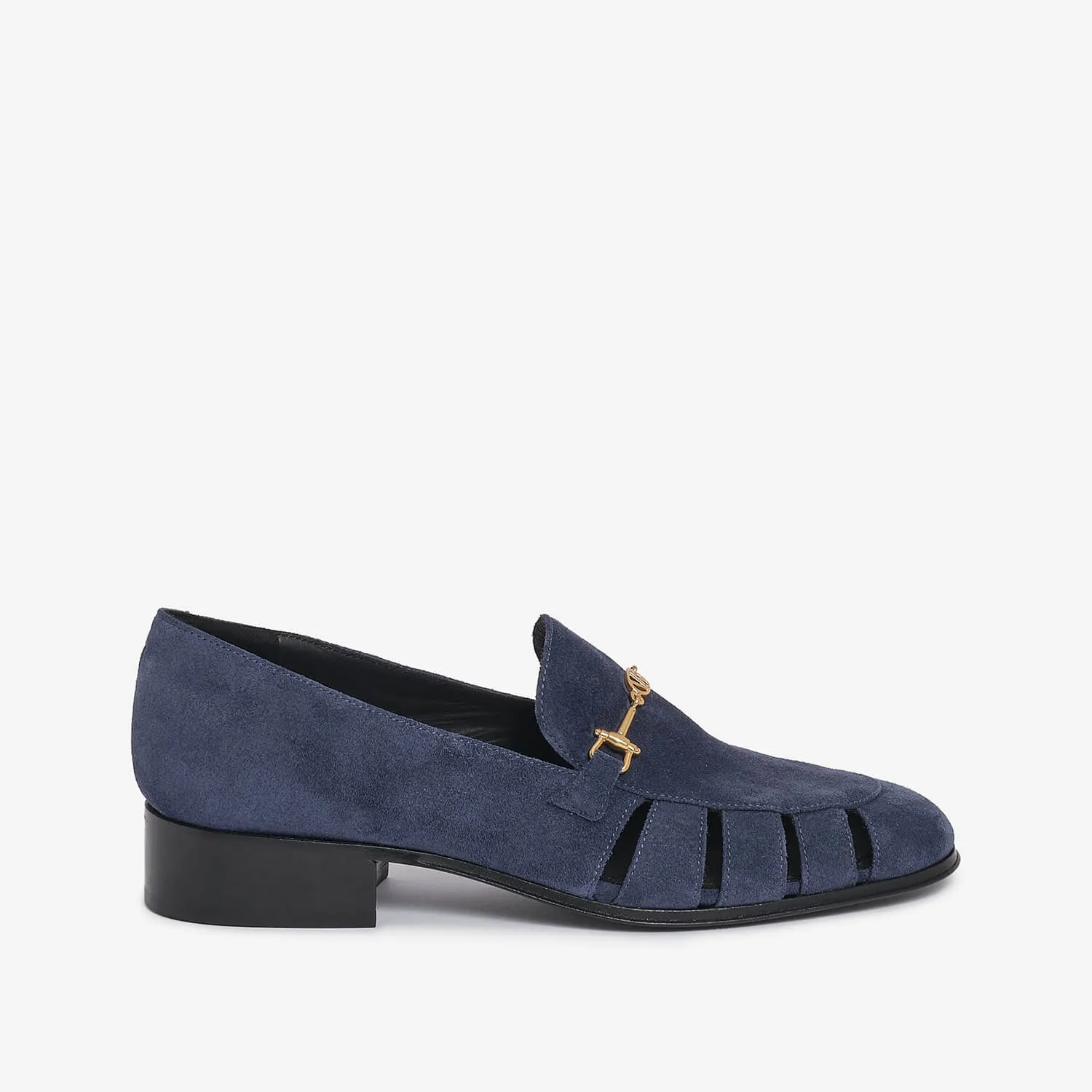 Blue women's suede loafer