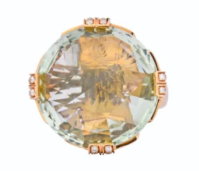 Bulgari Prasiolite Diamond 18 Karat Rose Gold Parentesi Cocktail Ring