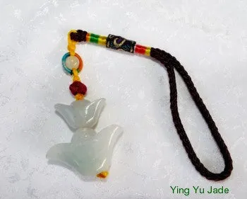 Burmese Jadeite Double Yuan Bao Hanger (BJP-892)