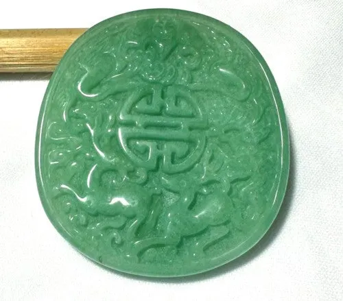 Burmese Jadeite Joyous Deer Large Pendant (BJP917)