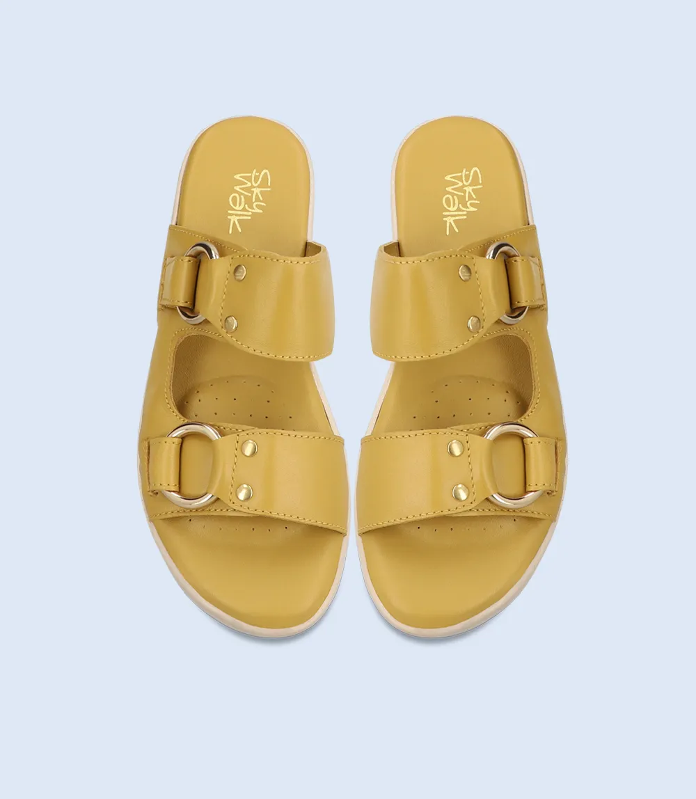 BW2404-MUSTARD-Women Comfort Slippers