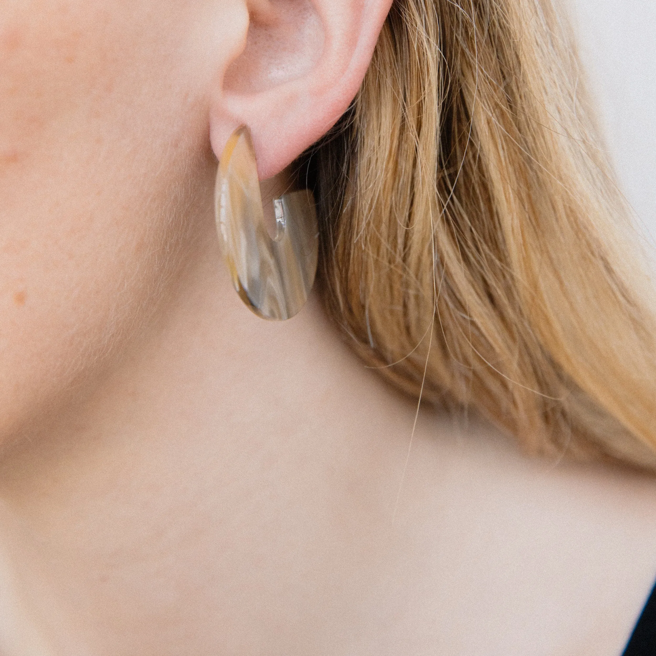 Caramel Latte Resin Hoop Earrings