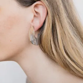 Caramel Latte Resin Hoop Earrings