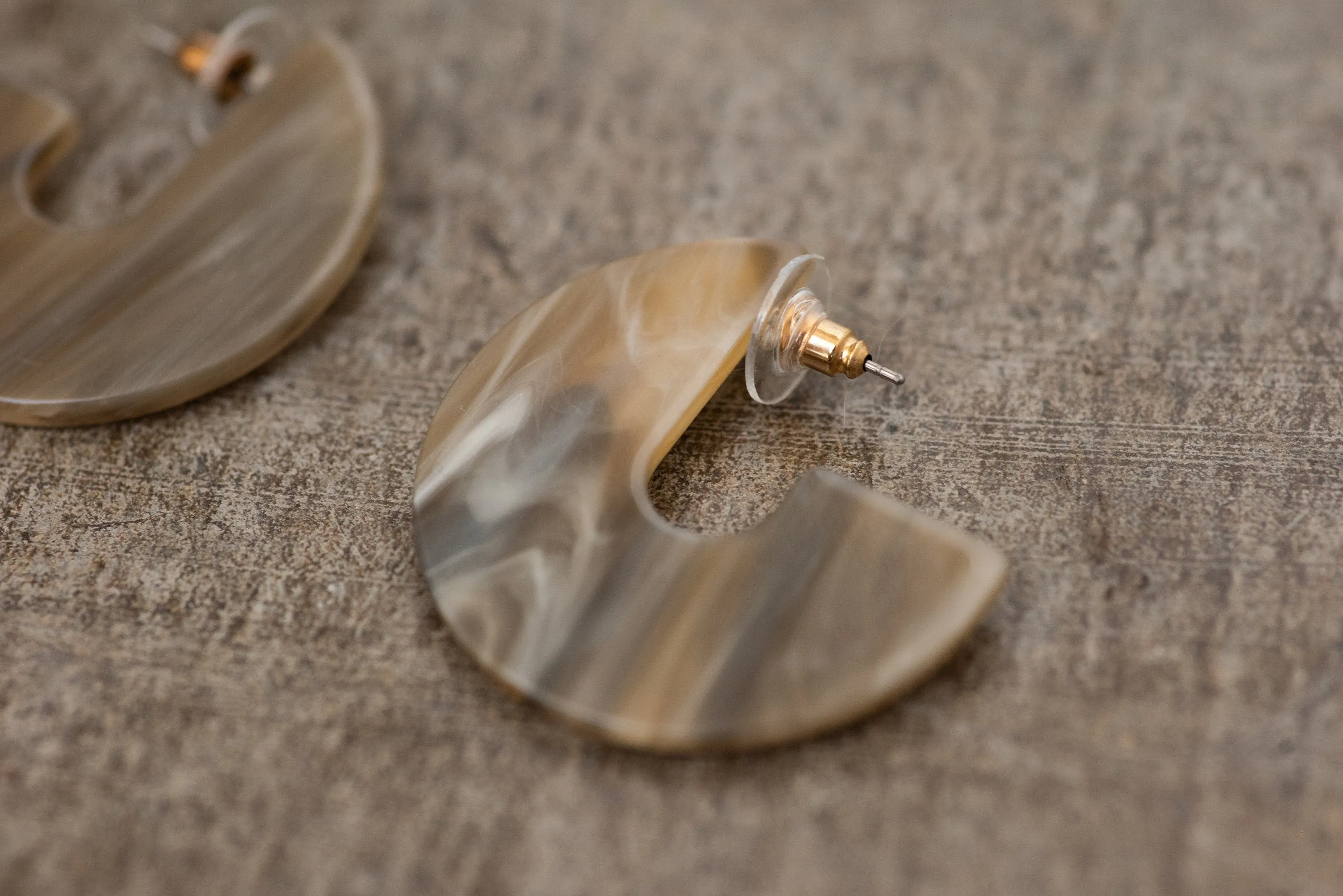 Caramel Latte Resin Hoop Earrings