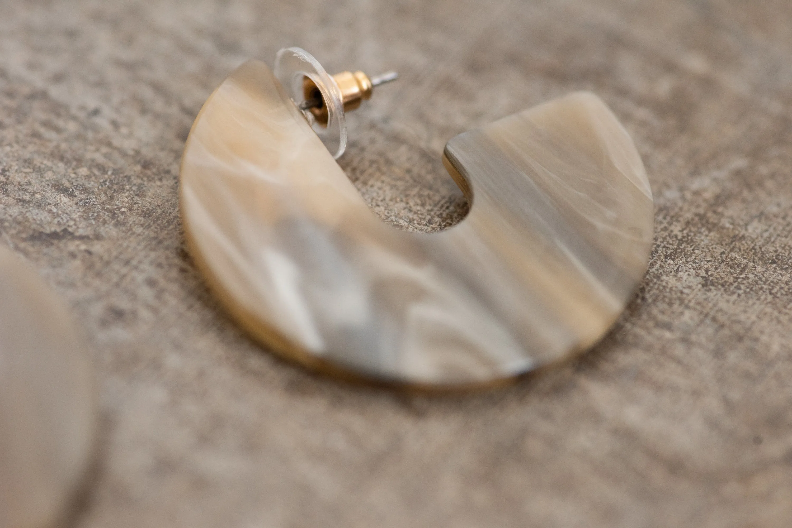 Caramel Latte Resin Hoop Earrings