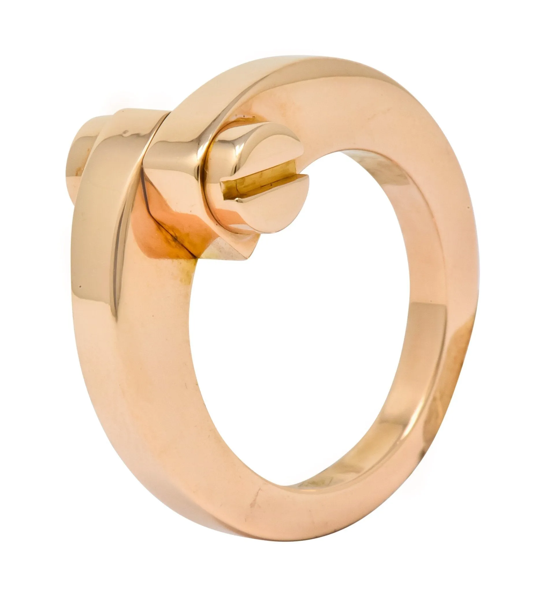 Cartier 18 Karat Rose Gold Menotte Bypass Band Ring Circa 1990