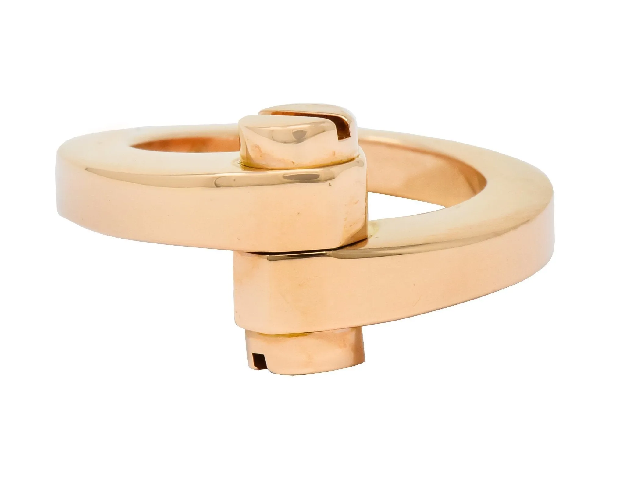 Cartier 18 Karat Rose Gold Menotte Bypass Band Ring Circa 1990