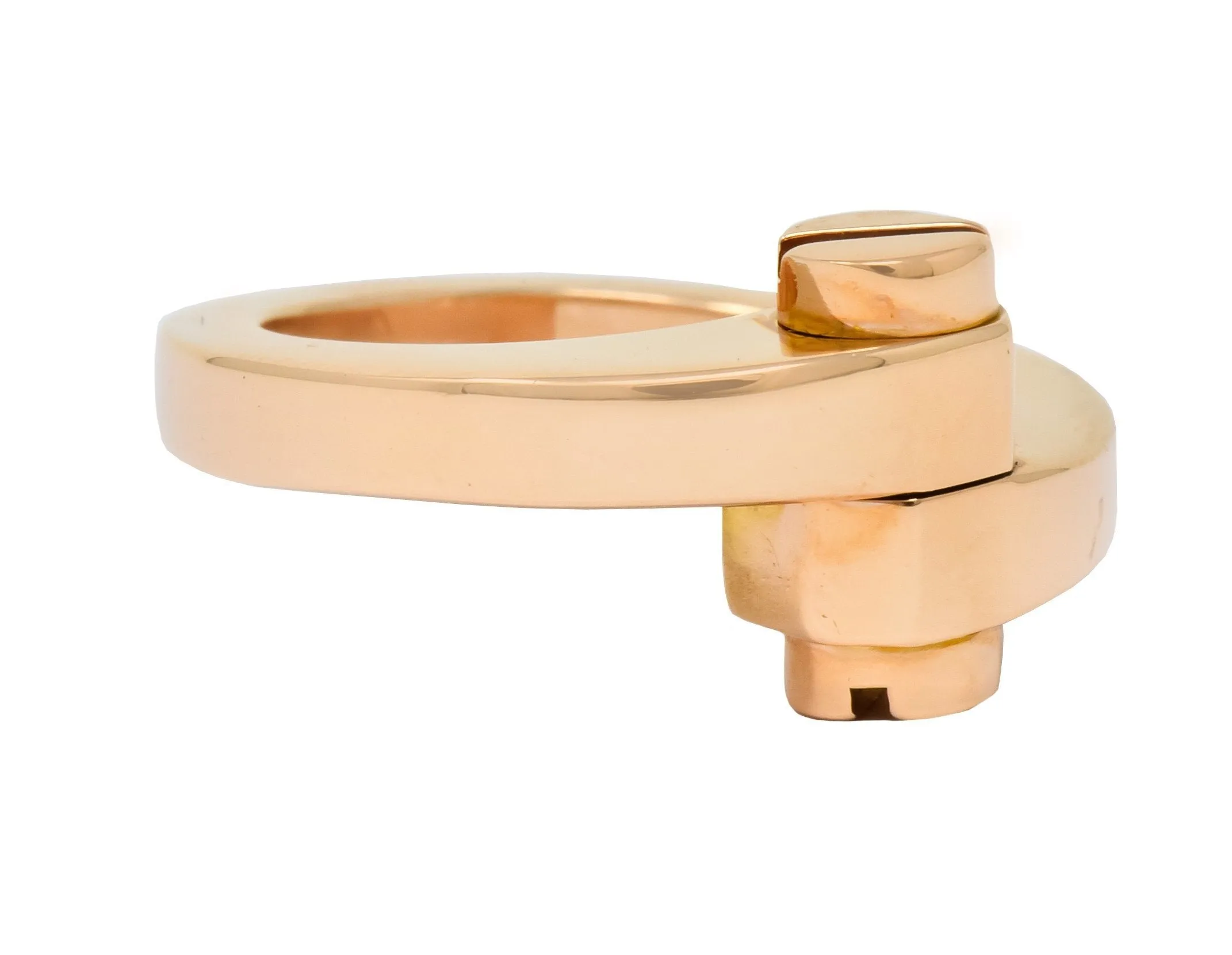 Cartier 18 Karat Rose Gold Menotte Bypass Band Ring Circa 1990